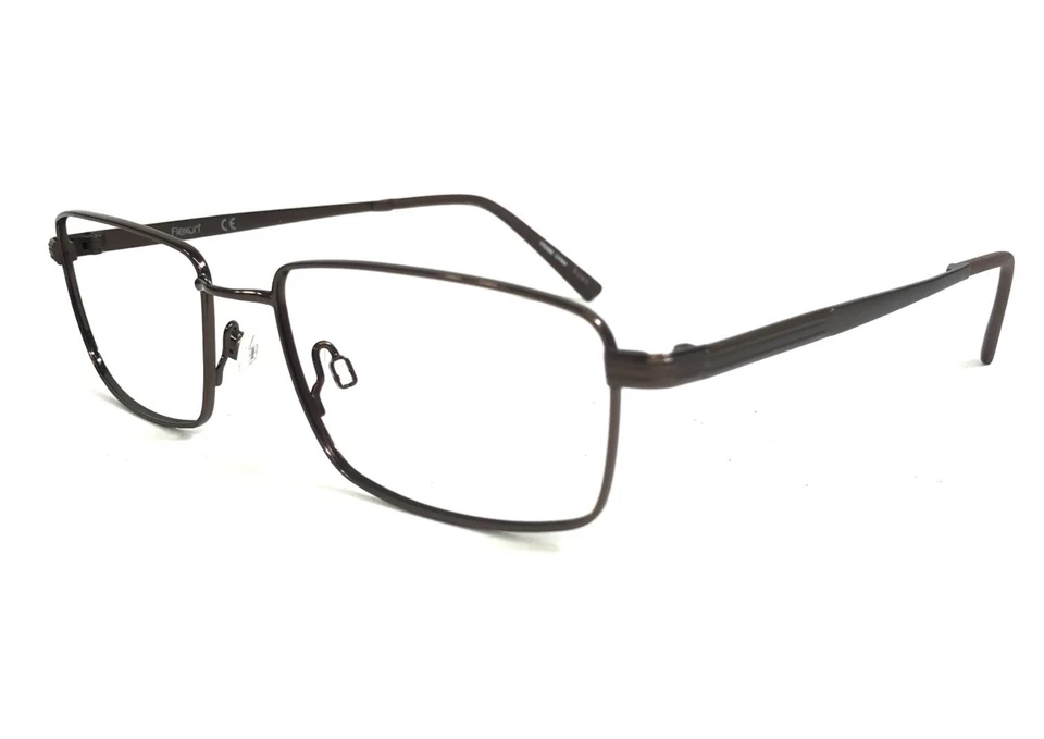 Flexon Eyeglasses Frames LARSEN 600 210 Brown Rectangle Wire Rim 57-18-145 - Image 4 of 4