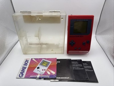 Nintendo Game Boy Original DMG-01 RED w/ clear case & Papers