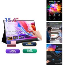 Pornitor Portable Monitor, 15.6" 1080p IPS Touchscreen Portable Monitor, Mini