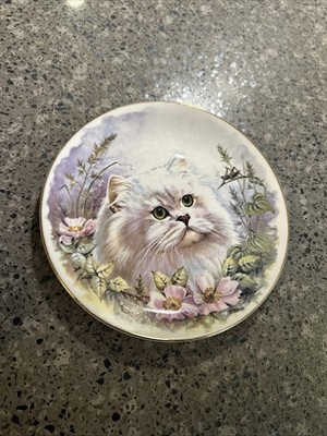 Sammlerstück Vintage Teller mit einem Bild einer Katze d-20 sm