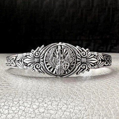 Handcrafted 925 Sterling Silver Saint Michael Christian ArchAngel Bracelet
