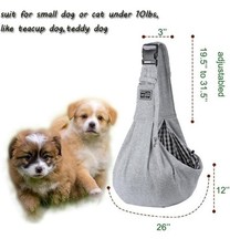 Gray Pet Sling Carrier with Extra Pocket Storage for Small Dogs Under 12lbs