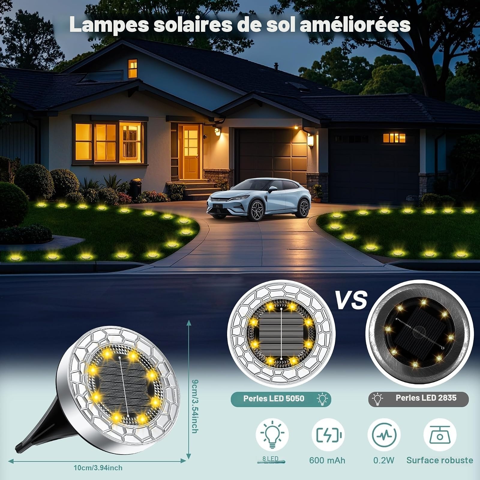 lampe solaire jardinextérieur – design et finitions