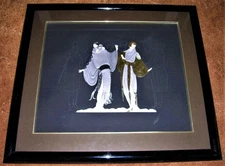 ERTE ORIGINAL SIGNED ART DECO EMBOSSED SERIGRAPH "OPENING NIGHT" FRAMED ARTWORK