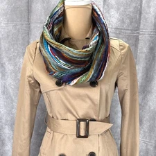 NWT Madison 88 Infinity Scarf Multicolor Striped Knit Circle Loop Boho Indie