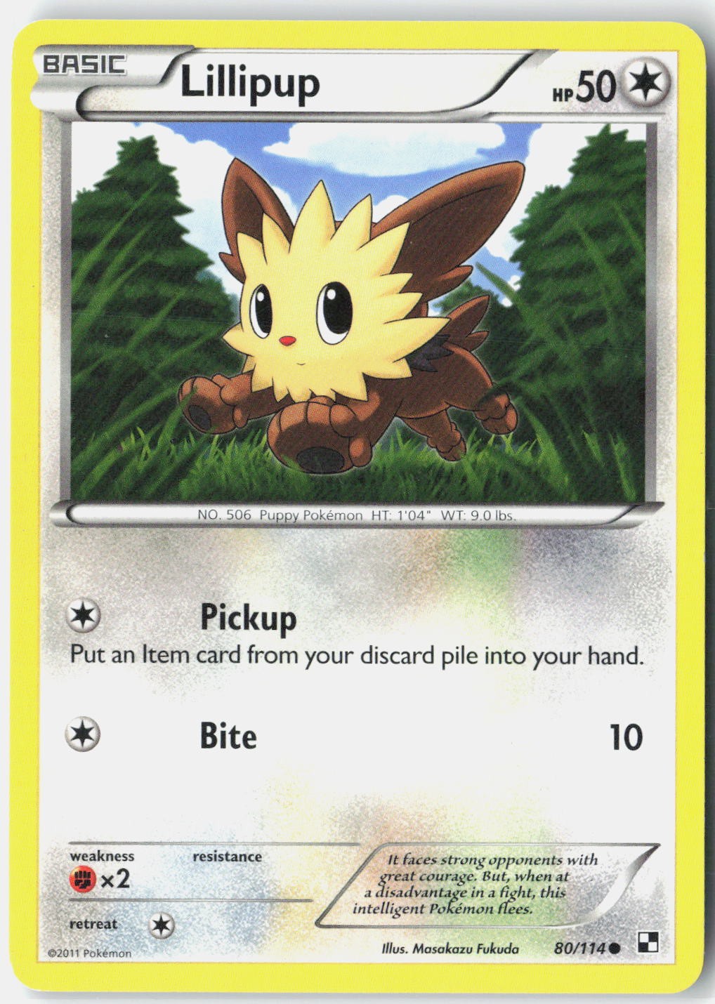Lillipup (80) Black and White 80/114 Pokemon Card
