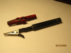 Vintage Hirschmann Germany Safe-T-Klip Test Lead Probe Alligator Clips Adapters