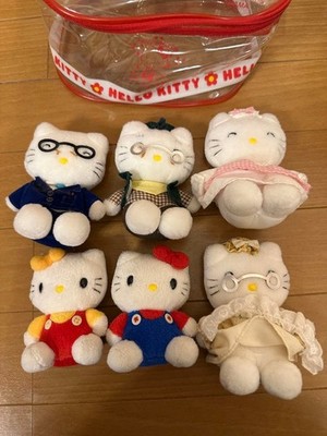 Hello Kitty 25th Anniversary ぬいぐるみ Hello Kitty Family 6pcs Set 25th Anniversary Heisei Retro Plush
