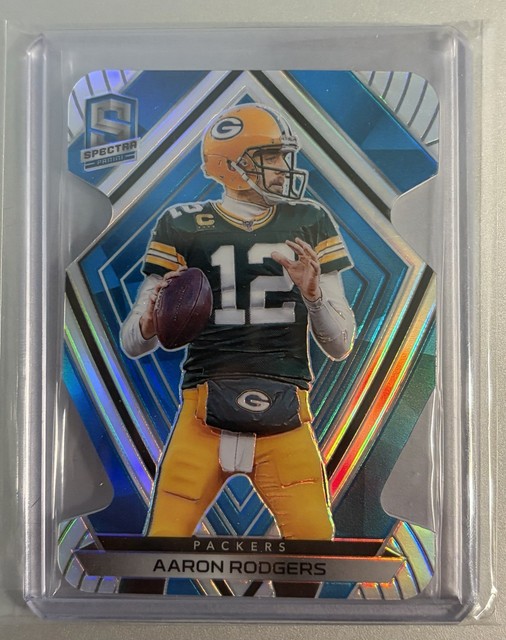 Aaron Rodgers 2020 Spectra Die Cut Light Blue Refractor # /50