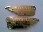 PAIR DUCATI ELITE 200cc GAS FUEL TANK BADGE EMBLEM SET 1959 - 1965 - CHROME