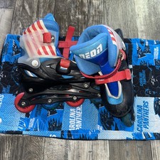 Neon Adjustable Inline Roller Skates Kids Size 3-6 Red White And Blue
