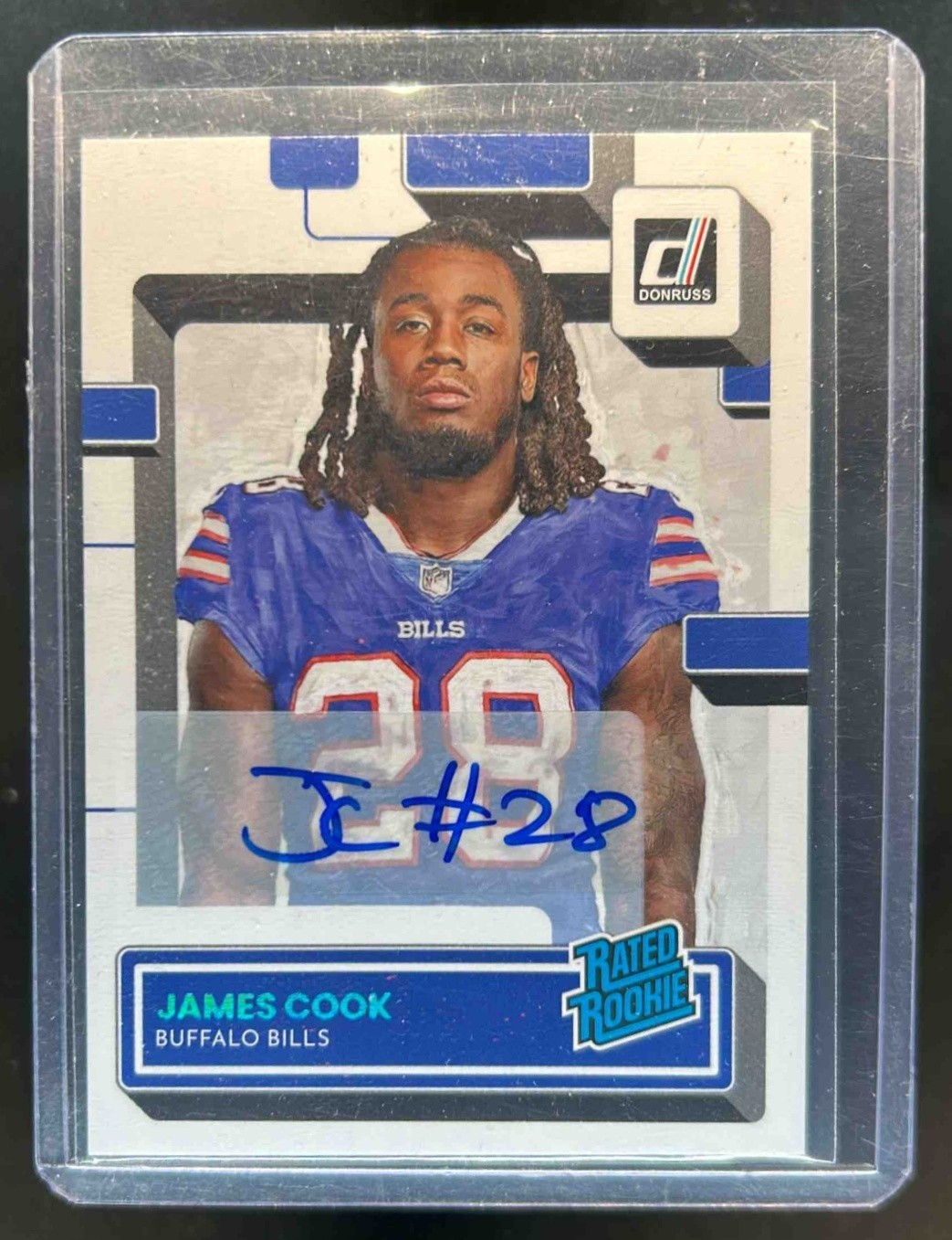 2022 Donruss James Cook Rated Rookie Portrait Auto Rookie RC #13/49 Bills