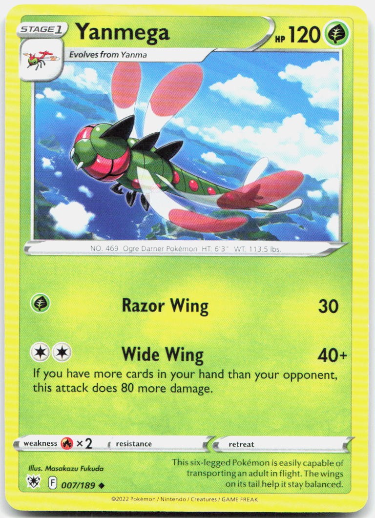 Yanmega 007/189 Uncommon Astral Radiance Pokemon Lightly Played