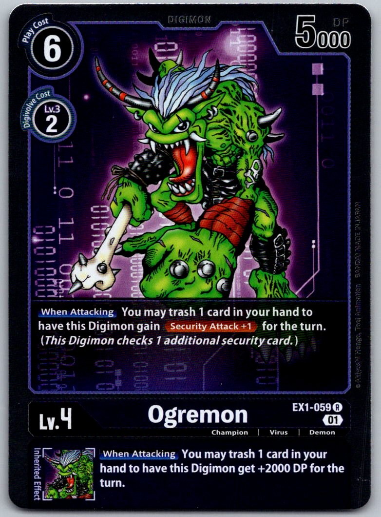 Ogremon EX1-059 R Rare Classic Collection Digimon Foil Near Mint