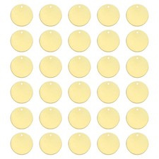 100Pcs 8mm Blank Round Solid Brass Tags with Hole Stamping Tag for DIY Projects