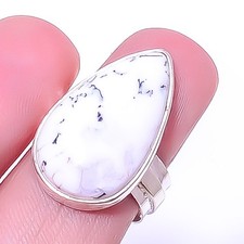 Dendritic Opal - Brazil 925 Sterling Silver Jewelry Ring s.7 R6076-40