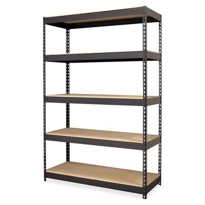 Lorell LLR61622 Riveted Steel Shelving 72x48x18 Black