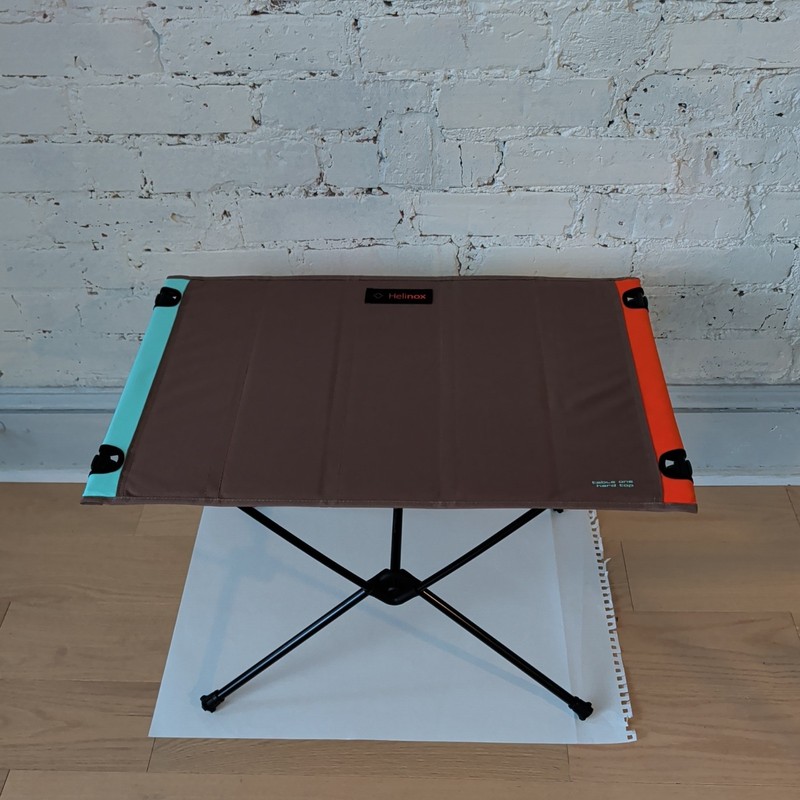 Helinox Table One Hard Top Camping Mint/Orange Folding w/Carry Bag Multi-Block
