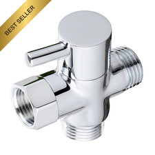 Solid Brass 3-way G1/2 Shower Diverter Chrome Plating Valve T-Adapter Splitter