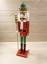 Soldatino Schiaccianoci Natalizio 60cm In Legno Con Decorazioni Multicolore