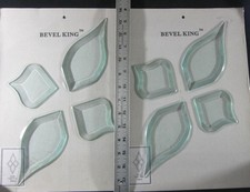 BEVELS: BEVEL KING 4 PIECE CLEAR BEVEL FLOWER CLUSTER SET OF 2