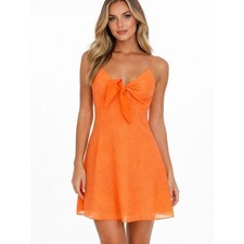 Alice + Olivia Orange Sweetheart Mini Dress Size 6 Sleeveless Fit & Flare