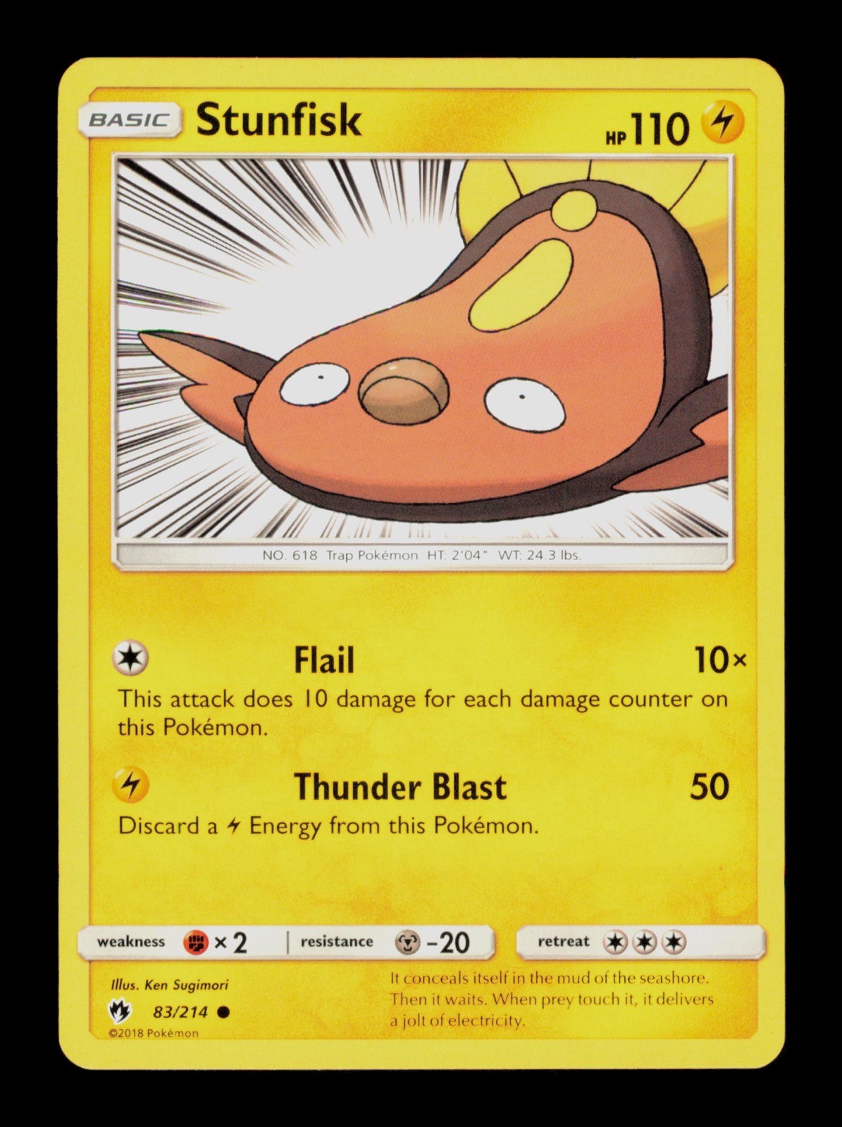 Stunfisk 83/214 Pokemon Lost Thunder Trading Card TC