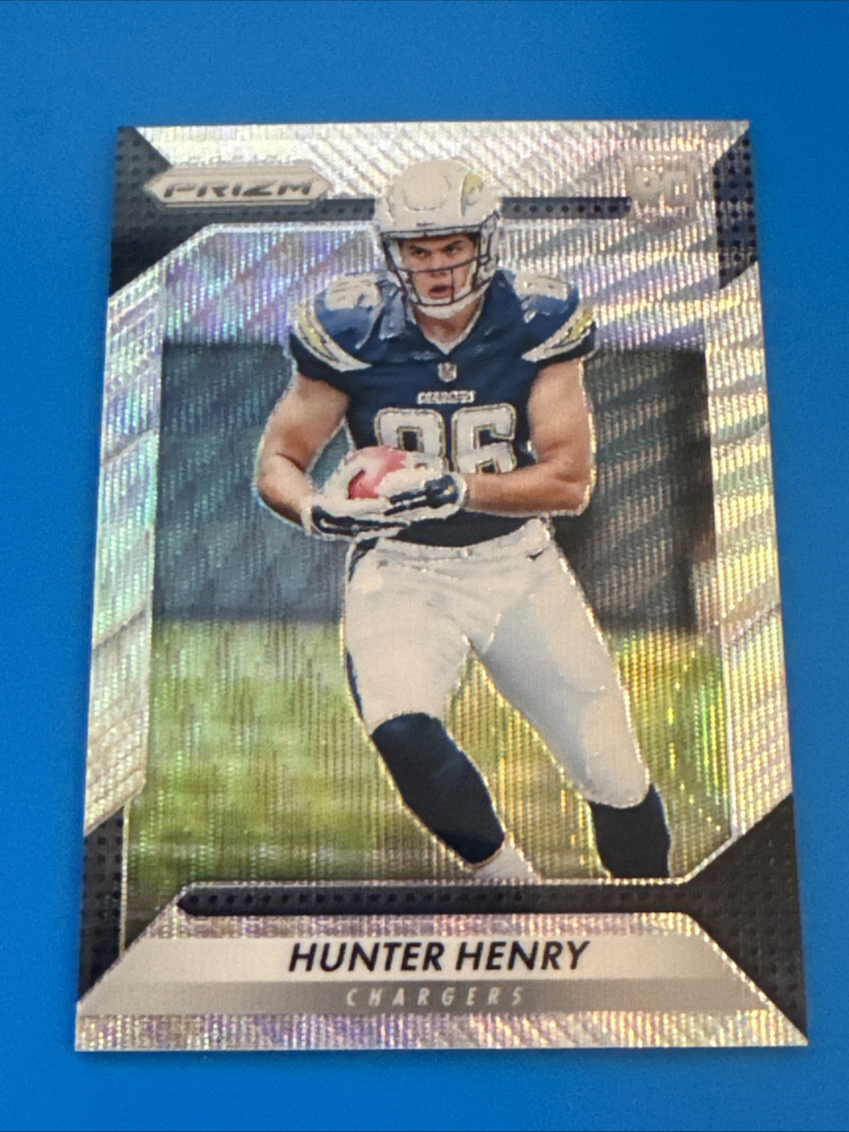 2016 Panini Prizm BLUE WAVE #/149 HUNTER HENRY RC ROOKIE #262 ARKANSAS PATRIOTS