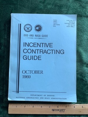 1969 NASA Incentive Contracting Guide Book Atomic era Apollo era