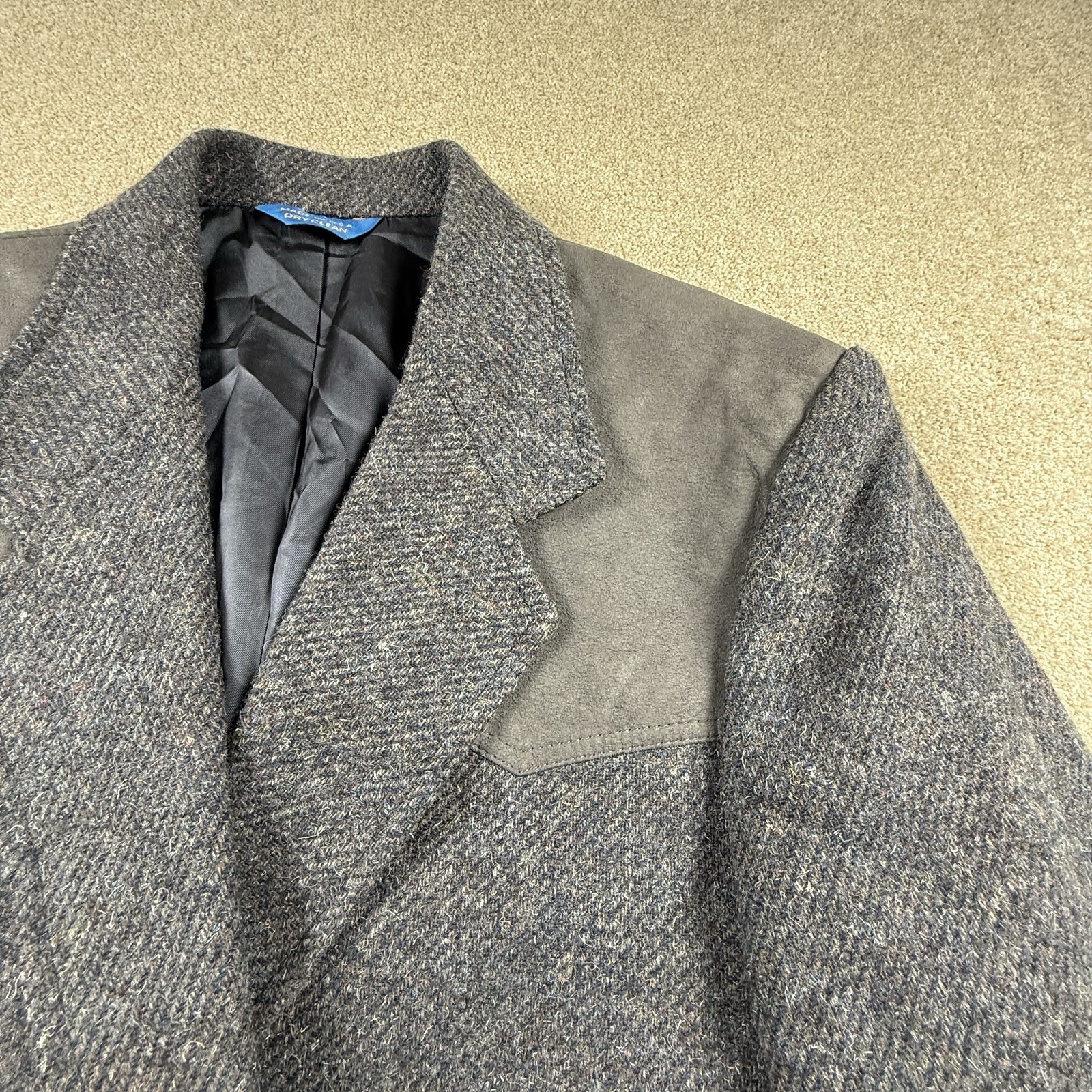 PENDLETON Men's Gray Western Elbow Patch Wool Jac… - image 3