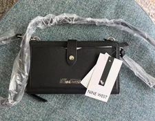 *NEW* Nine West Waylynn SLG Tech Crossbody Black Handbag Purse 