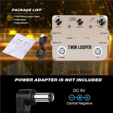 Guitar Looper Pedal 24Bit Sampling 11 Playback Modes Gold Portable Loop Station