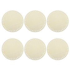 6Pcs Wooden Basket Bottom, 5.91" Round Blank Natural Wood Base Crochet Basket