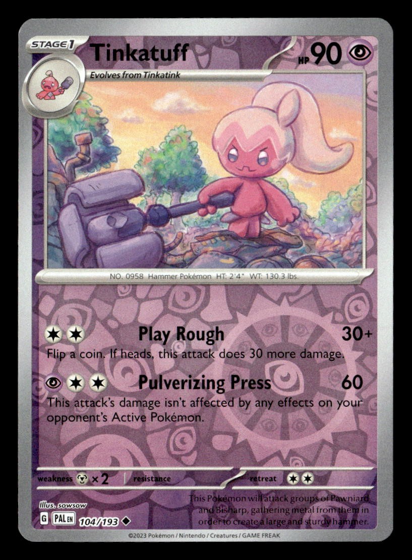 Pokemon Tinkatuff #104/193 tcg Near Mint or Better