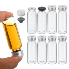 30ml Sample Vials, 8 Pack Lab Empty Vials Borosilicate Glass Vial, Transparent