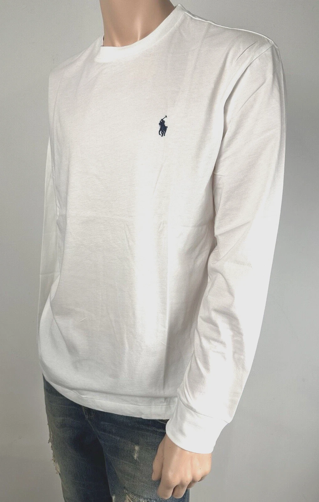 Polo Ralph Lauren Men's XXL Classic-Fit Jersey Long-Sleeve T-Shirt in White New