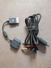 Official Microsoft Xbox 360 Audio Video AV Component Cable And Audio Adapter 