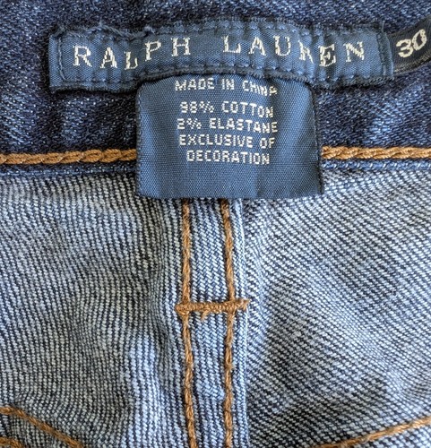Ralph Lauren Thompson 650 Jeans 30x27 Blue Stretch Straight Leg Mid Rise Slim - Picture 3 of 11