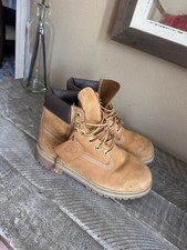 Timberland 12909 Junior s 6" Premium Waterproof Boots Wheat Nubuck Size 5 Youth