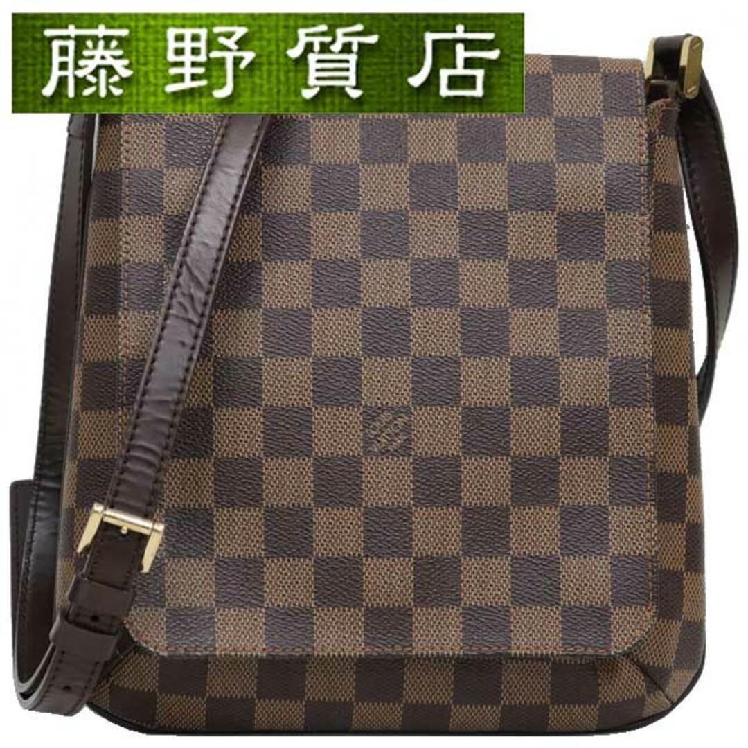Louis Vuitton Musette Salsa Hombro Largo Damier Lona Marrón Dorado Usado FUJI-0