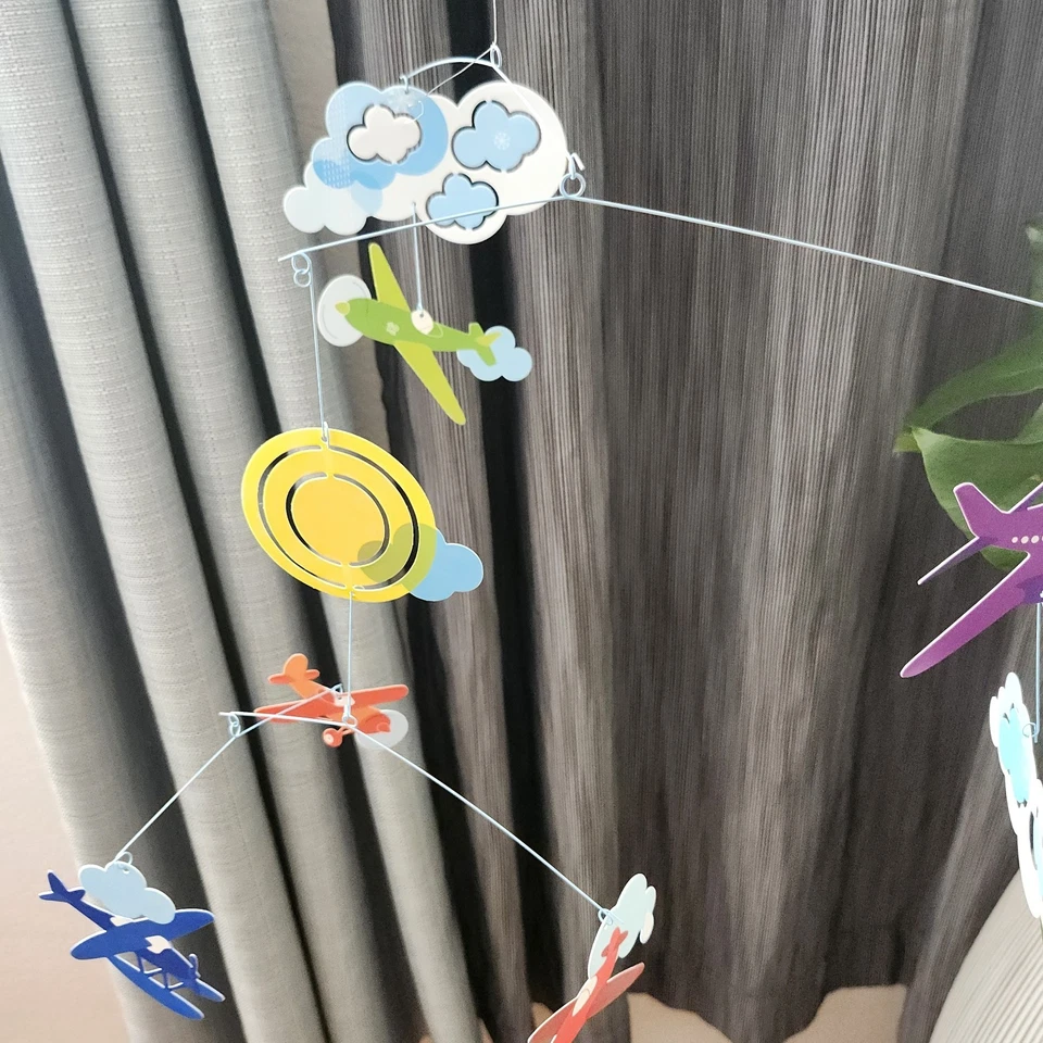 Djeco Mobile Flight of Aerial Airplane Colorful Whimsical Nursery Baby Kid Decor - Image 4 of 4