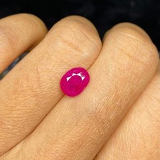 1.8 Ct Natural BURMA Red Ruby Unheated Oval Cut Loose Gemstone