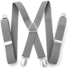 Men Suspenders High Elastic Adjustable 4 Strong 25Mm Wide Clips Suspender Heavy