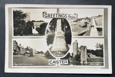 PC RP MULTI VIEW CAISTER NORFOLK CHURCH WAR MEMORIAL BEACH CASTLE RUINS