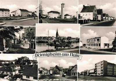 Doernigheim Maintal Hessen Mehrbildkarte Main Kirche Wohnhaeuser Kennedystrasse 