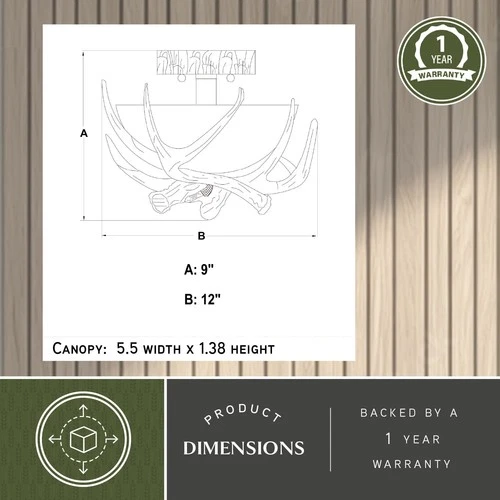 Vaxcel Lighting CF33012 Lodge 2 Light Semi-Flush Indoor Ceiling - Noachian Stone - Picture 5 of 9