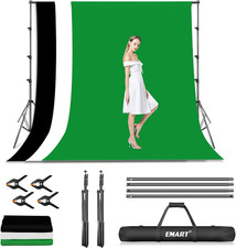 Adjustable 8.5x10ft Photo Video Backdrop Stand Kit with 3 Backgrounds