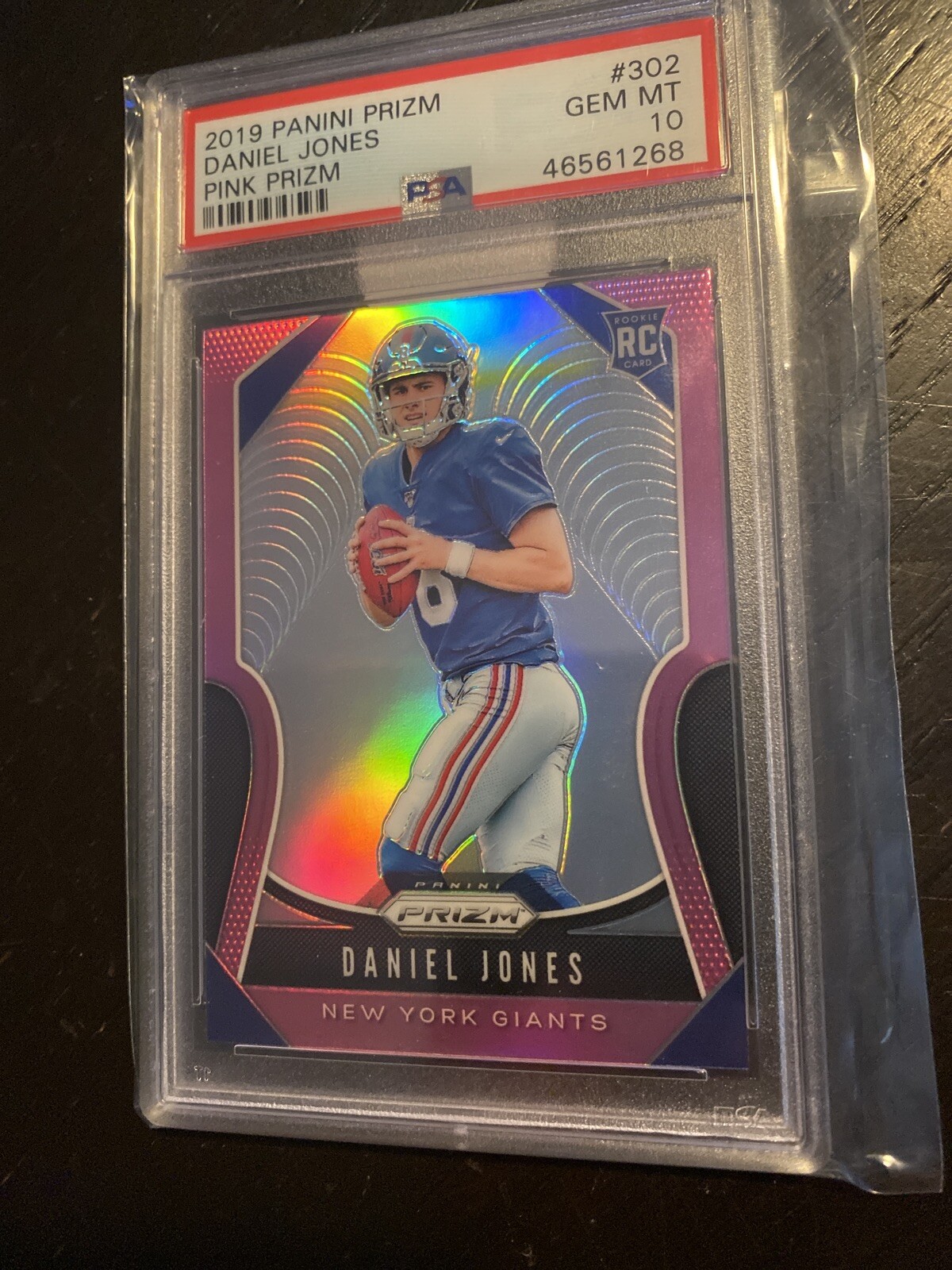 Daniel Jones 2019 Panini Prizm Pink Prizm #302 PSA 10 Rookie Card