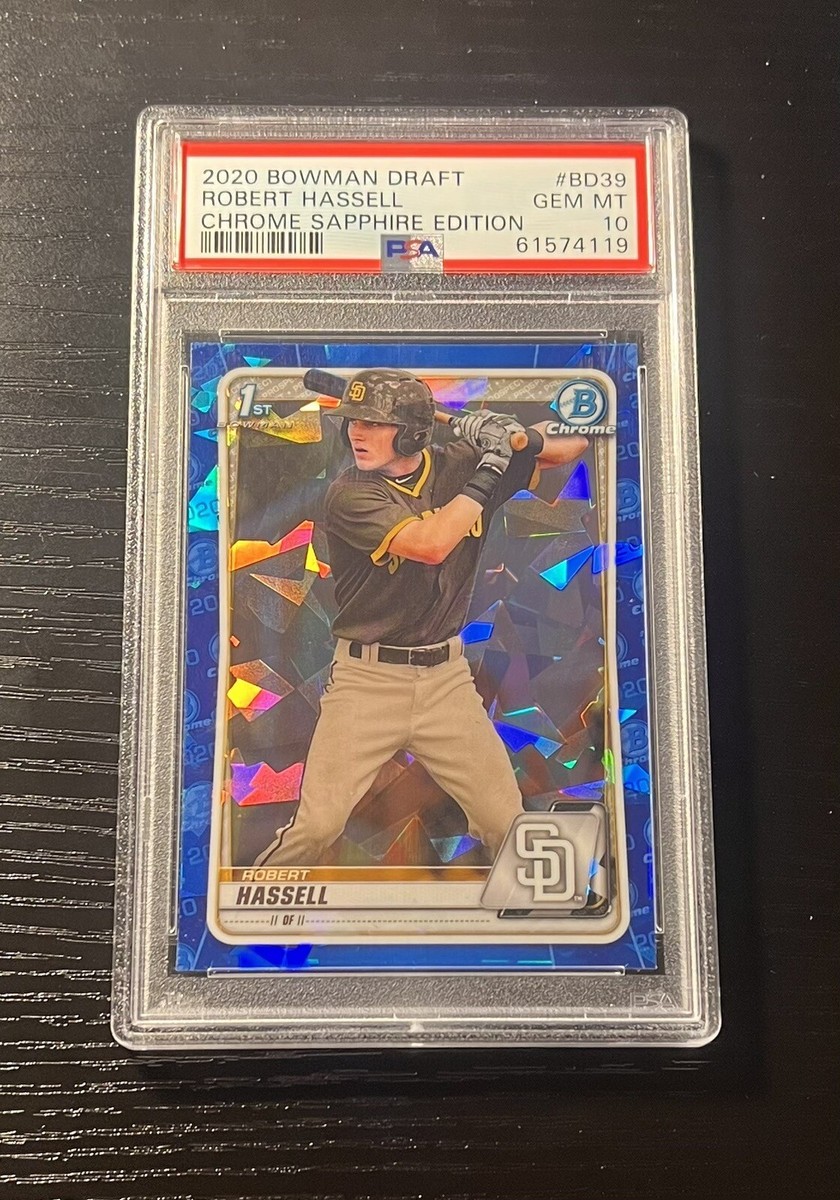 2020 Bowman Draft Chrome Sapphire Robert Hassell PSA 9 Mint