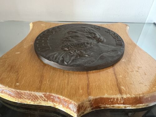 🔴 GARIBALDI CREST grande medaglia bronzo su scudo legno originale OBBEDISCO - Foto 4 di 9